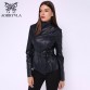 AORRYVLA Hot Jackets For Women Autumn 2019 Brand Leather Jacket Gothic Large Turn-Down Collar Sashes Short ladies leather Coat