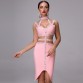 Bandage Dress 2019 New Shelves Beaded Ladies Luxury  Bodycon Party Pink Gray Openwork Sexy  Christmas Dress Tailoring