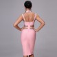 Bandage Dress 2019 New Shelves Beaded Ladies Luxury  Bodycon Party Pink Gray Openwork Sexy  Christmas Dress Tailoring