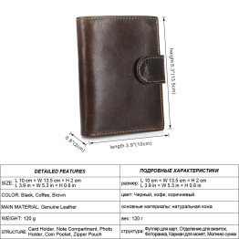 MISFITS Vintage Men Wallet Genuine Leather Short Wallets Male Multifunctional Cowhide Male Purse Coin Pocket Photo Card Holder