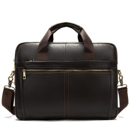 WESTAL briefcase messenger bag men's genuine leather 14'' laptop bag men's briefcases office business tote for document 8572