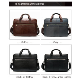 WESTAL men's briefcase bag men's genuine leather laptop bag business tote for document office portable laptop shoulder bag  8523