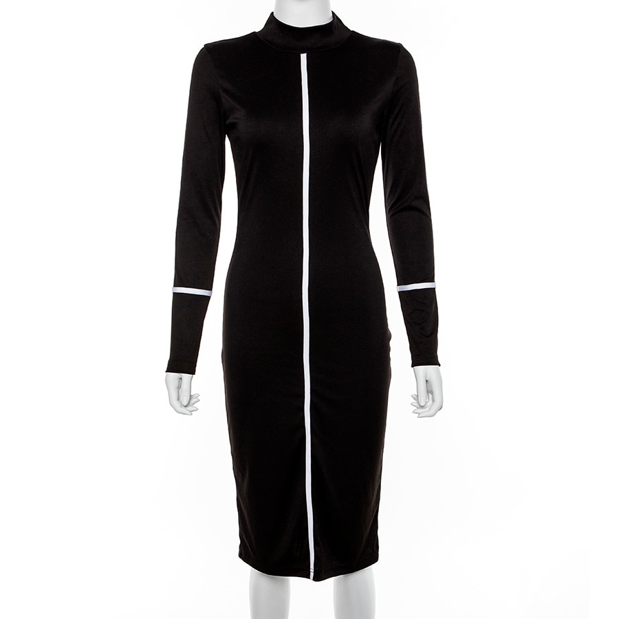 2019spring-new-black-white-High-street-dresses-womens-Elegant-bodycon-midi-dresses-mujer-offic-ladie-33014699550